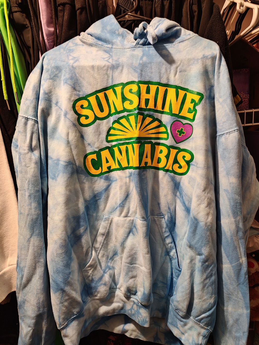 Sunshine Cannabis Tie-Dye Hoodie - Blue